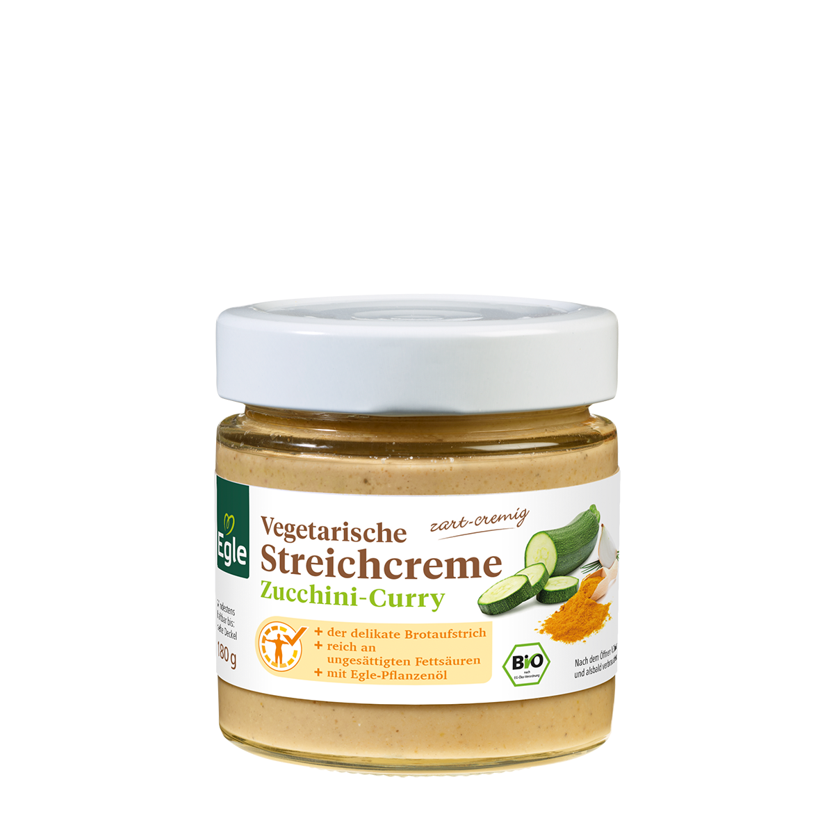 BIO Vegetarische Streichcreme Zucchini-Curry, 180 g