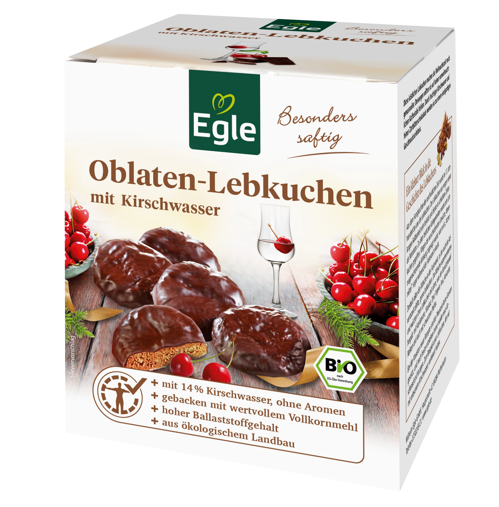 BIO Oblaten-Lebkuchen mit Kirschwasser, 175 g