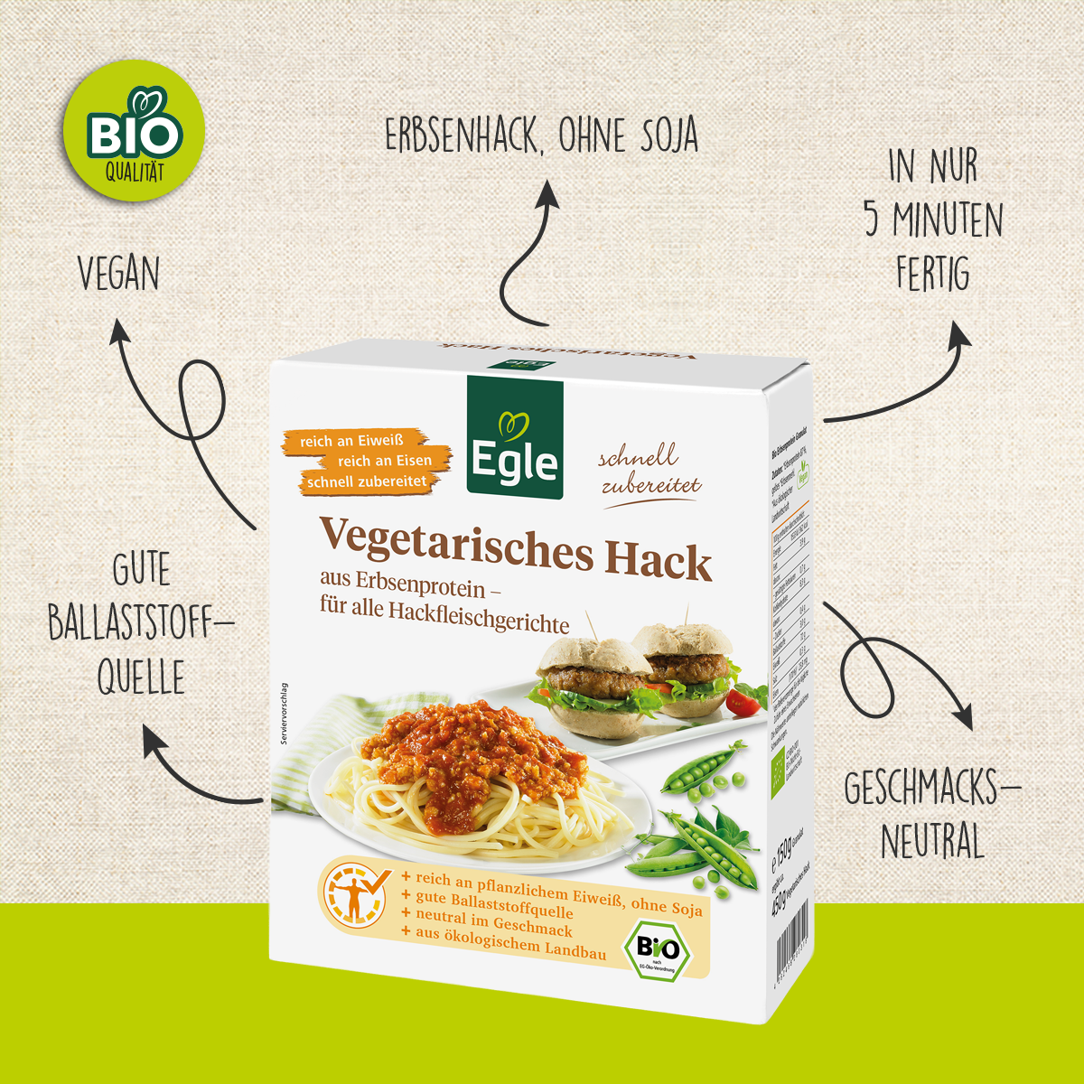 Vegetarisches Hack 3 x 150 g