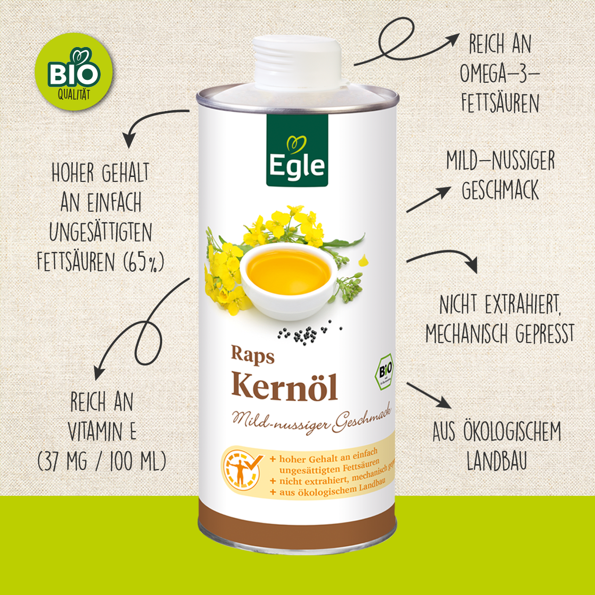 BIO Rapskernöl, 0,75 l