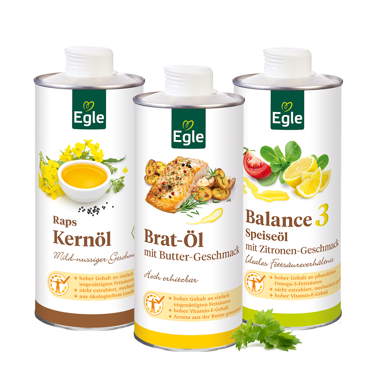 Frühlings-Ölpaket, 3 x 0,75 l