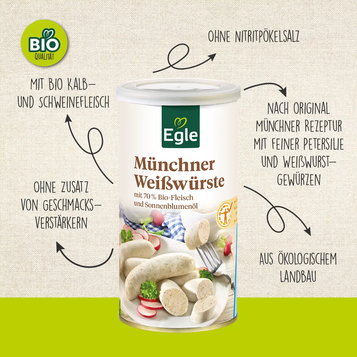 BIO Münchner Weißwürste, 250 g