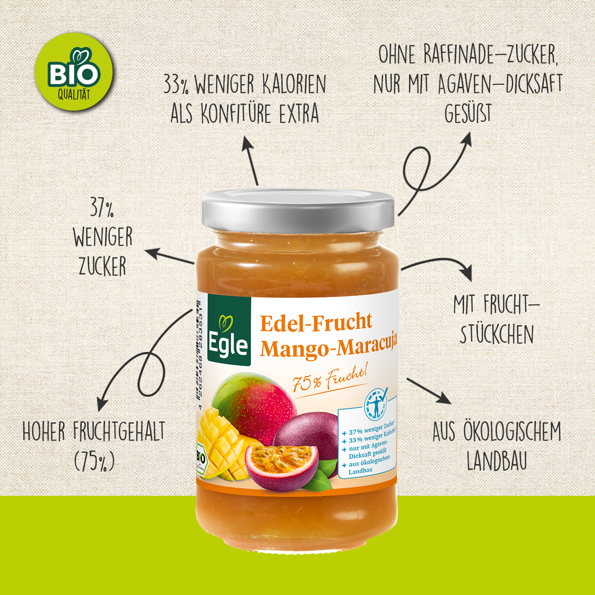 BIO Edel-Frucht Mango-Maracuja, 250 g