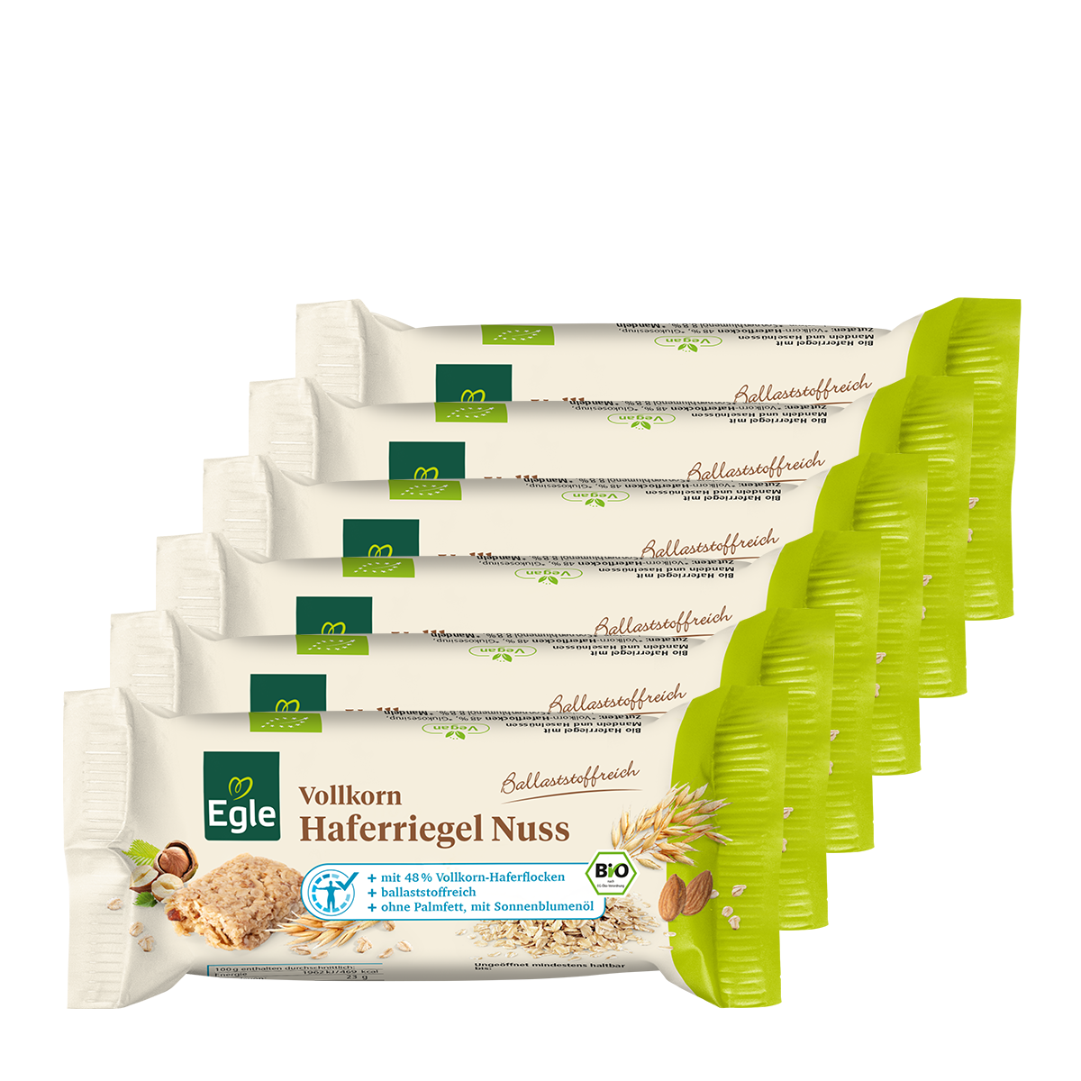 BIO Haferriegel Nuss, 6 x 50 g