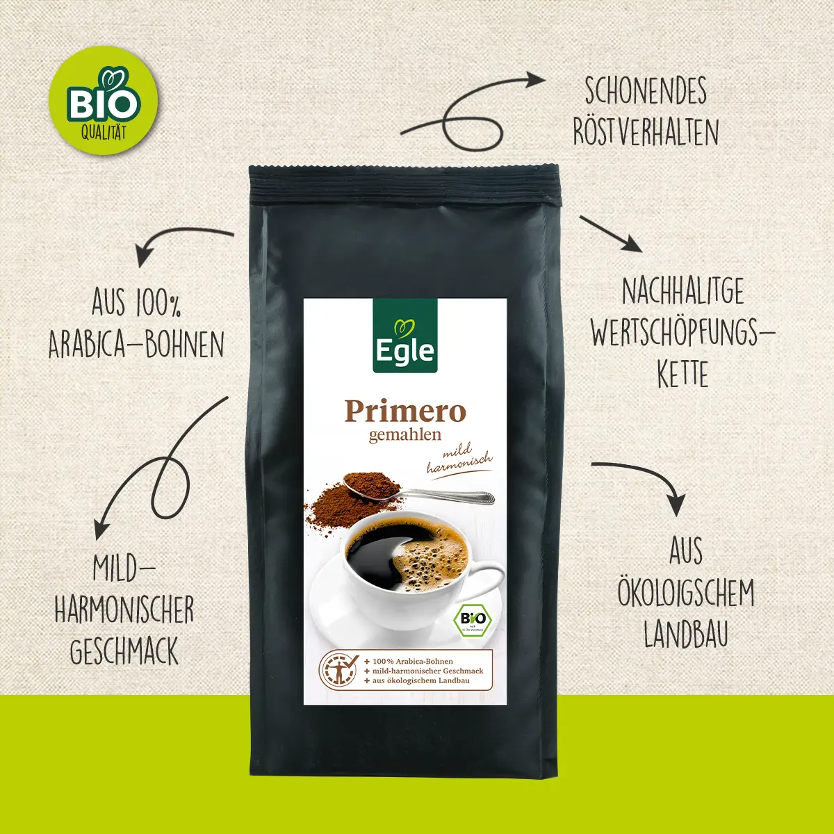 BIO Kaffee "Primero" gemahlen, 250 g
