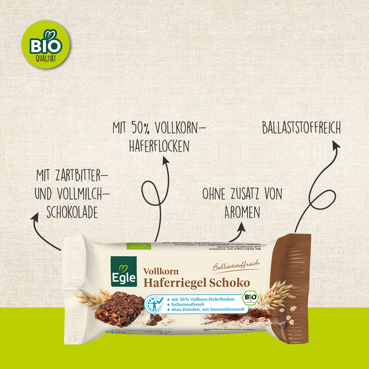 BIO Haferriegel Schoko, 6 x 50 g