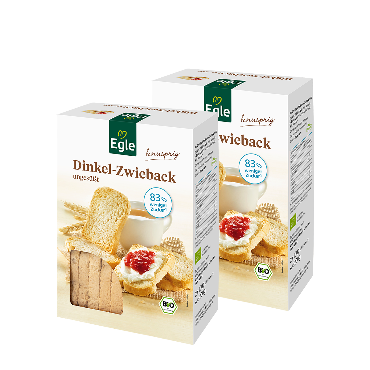 BIO Dinkel-Zwieback, 2 x 200 g