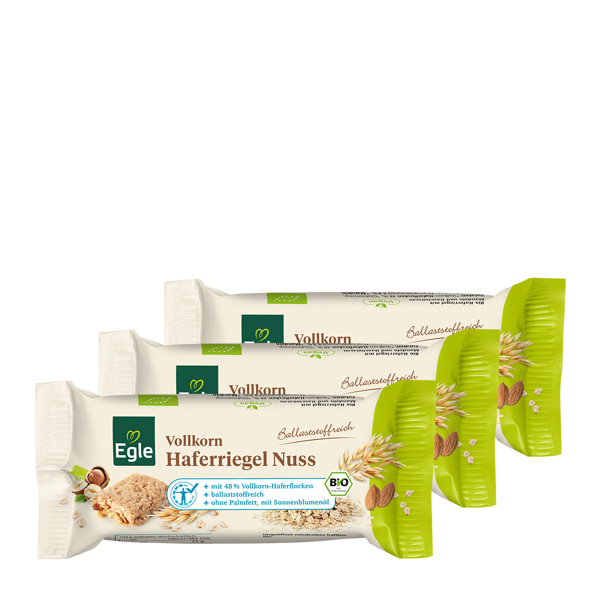 BIO Haferriegel Nuss, 3 x 50 g