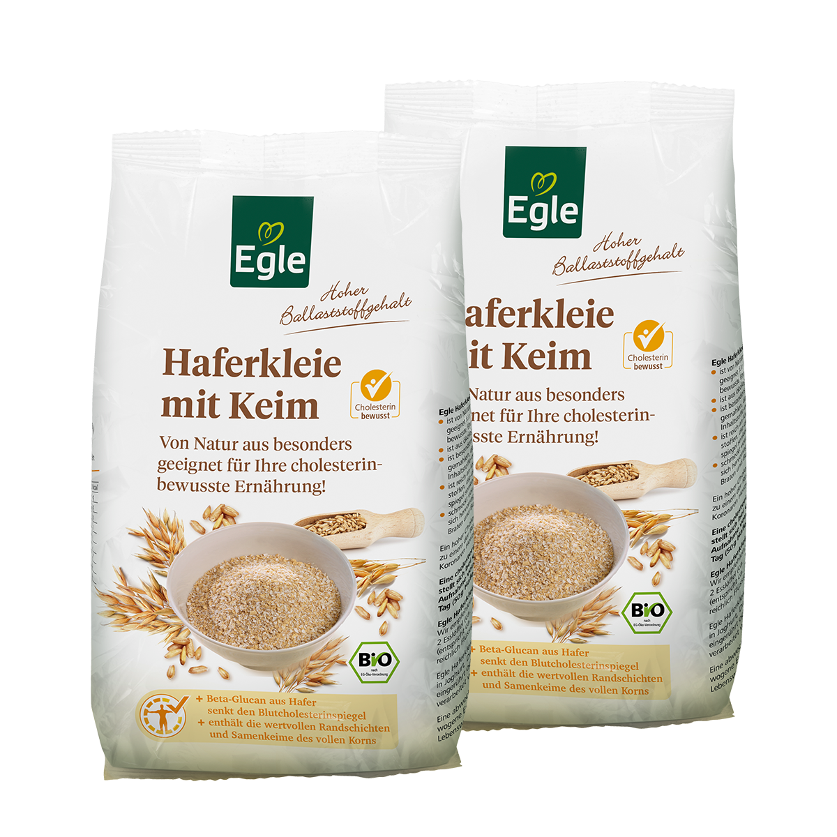 BIO Haferkleie, 2 x 500 g