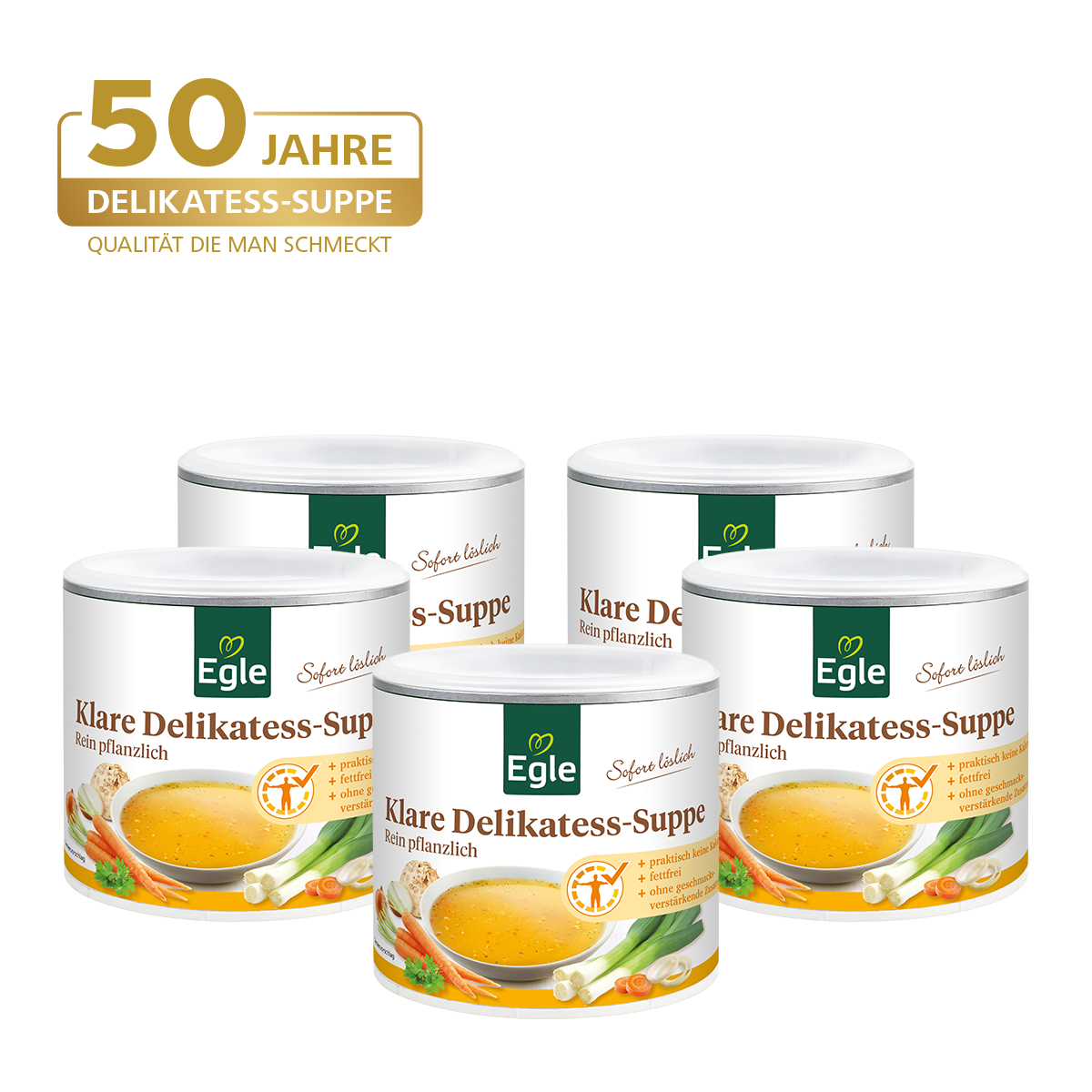 Klare Delikatess-Suppe Sparpaket, 5 x 400 g