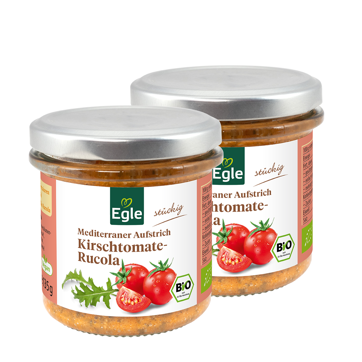 BIO Mediterraner Aufstrich Kirschtomate-Rucola, 2 x 135 g