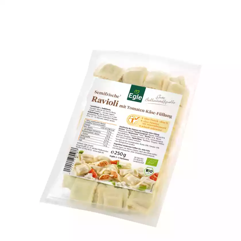 BIO Ravioli mit Tomaten-Käse-Füllung, 250 g