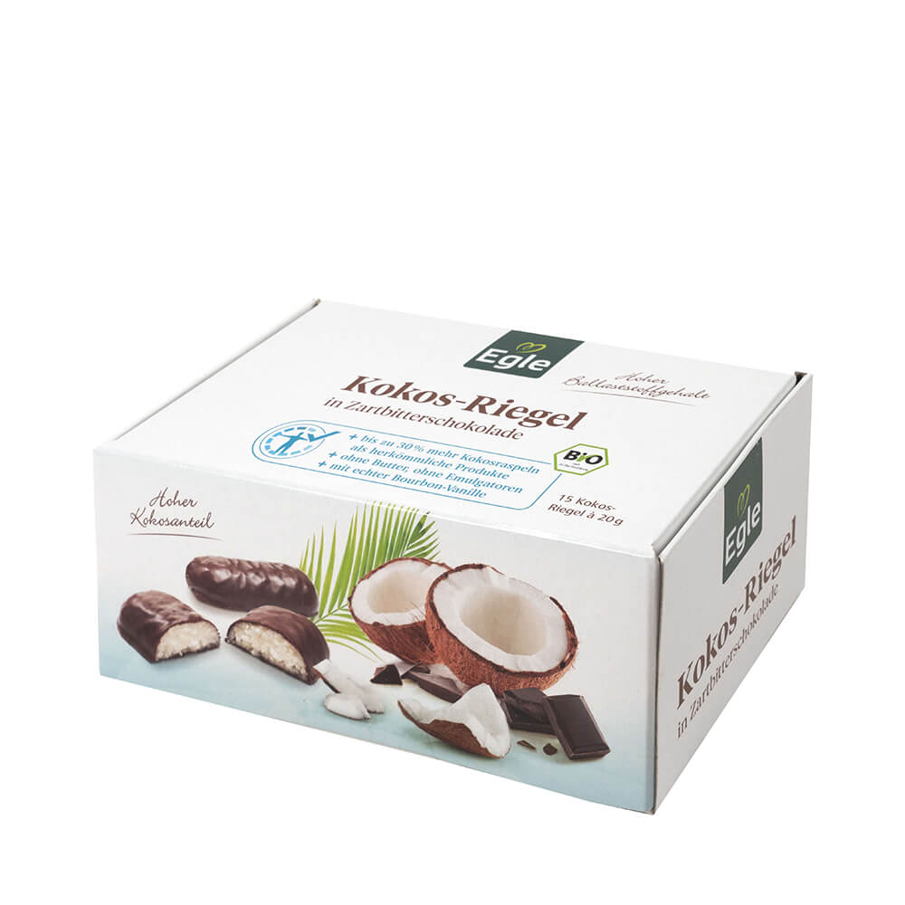 Bio Kokos-Riegel in Zartbitterschokolade 15 x 20 g