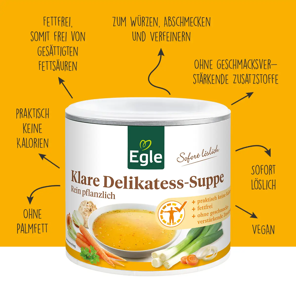 Klare Delikatess-Suppe 400 g gratis