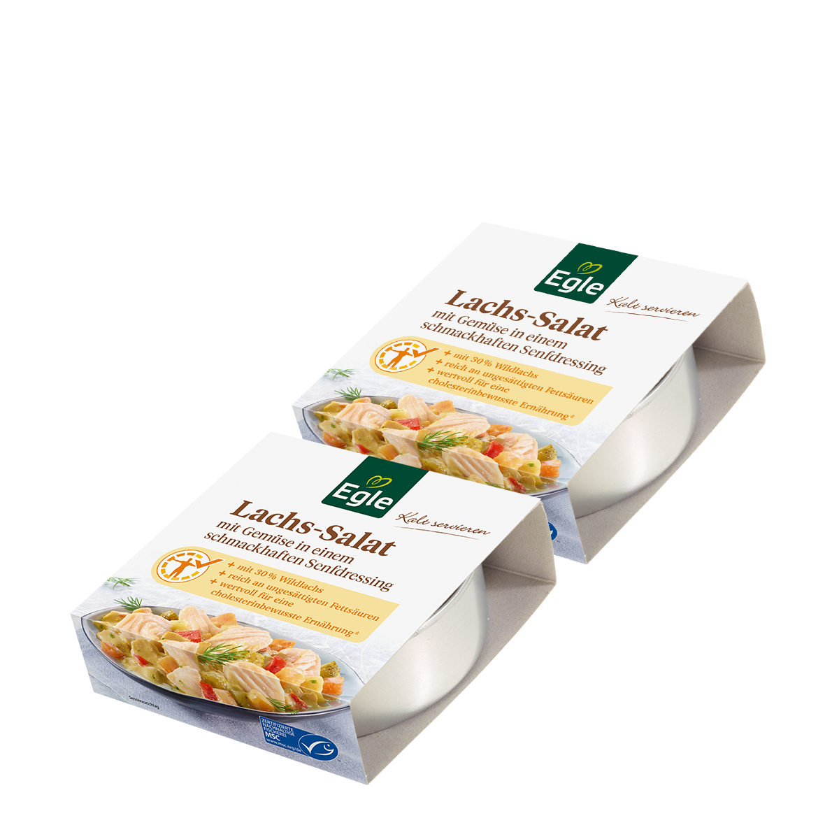 Lachssalat mit Gemüse in Senfdressing, 2 x 190 g