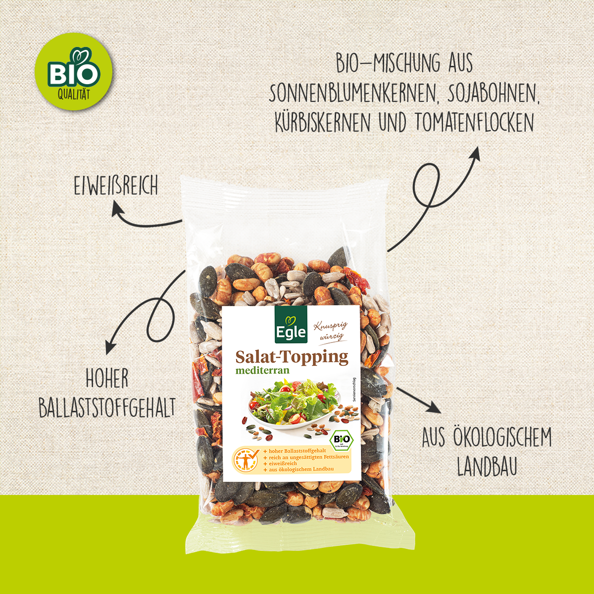 BIO Salattopping mediterran, 2 x 125 g