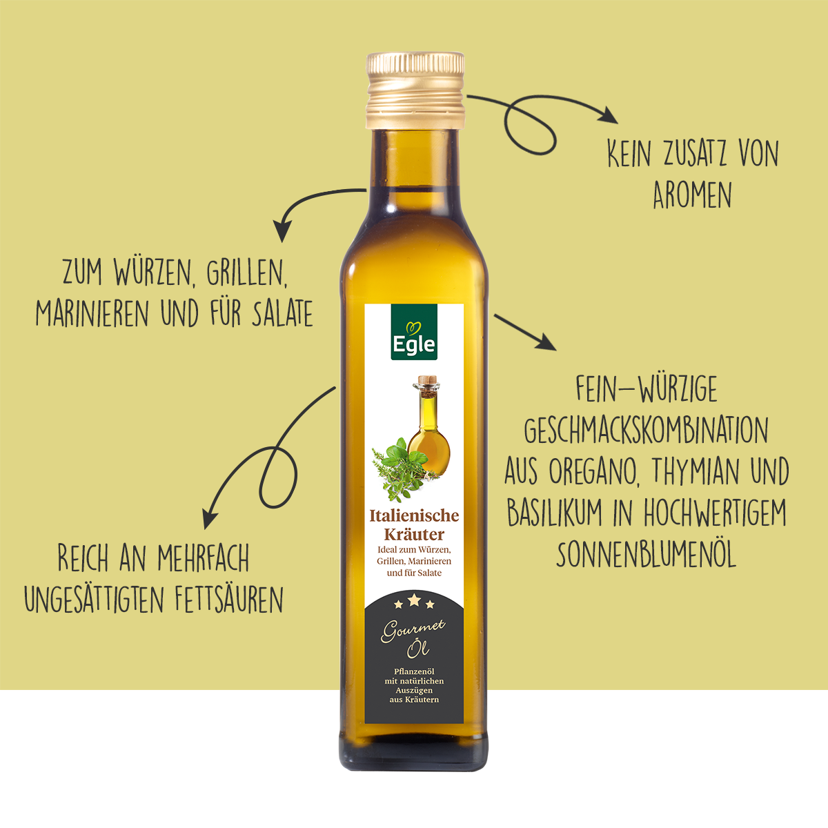 Gourmetöl Italienische Kräuter, 0,25 l