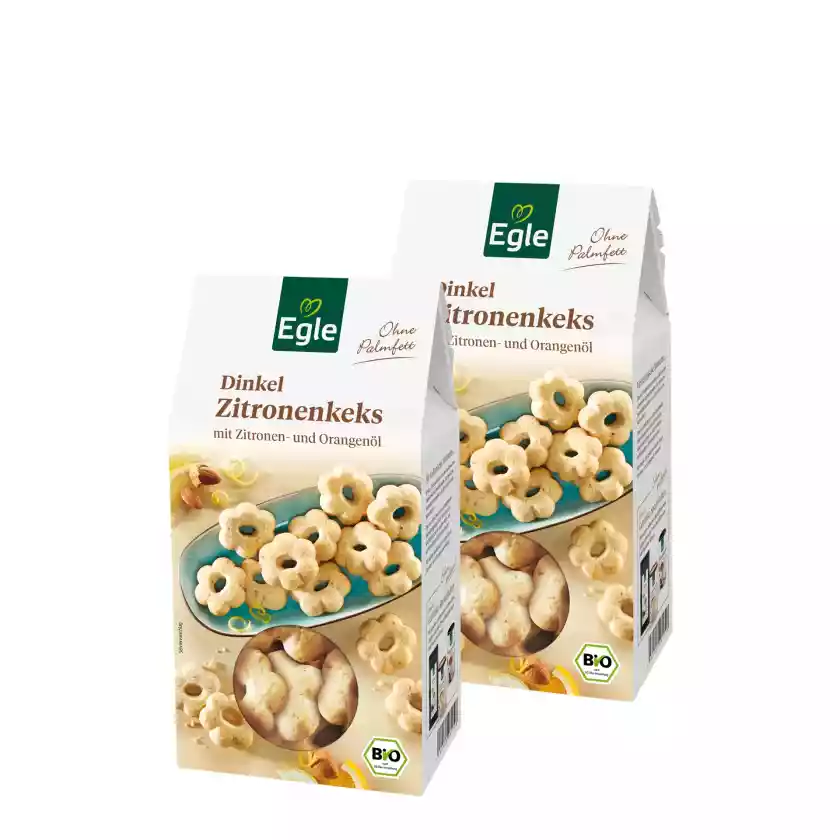 BIO Dinkel-Zitronenkekse, 2 x 150 g