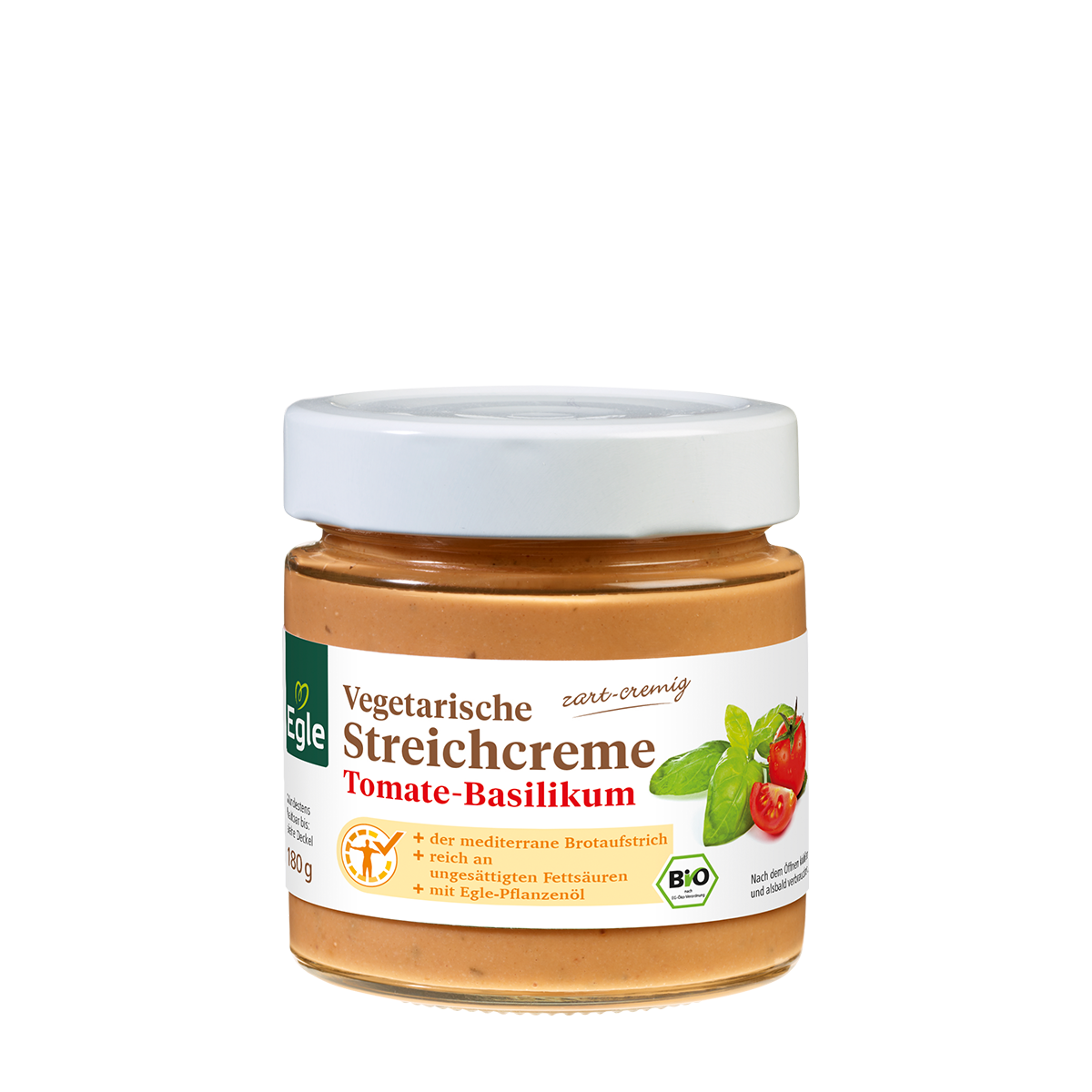 BIO Vegetarische Streichcreme Tomate-Basilikum, 180 g
