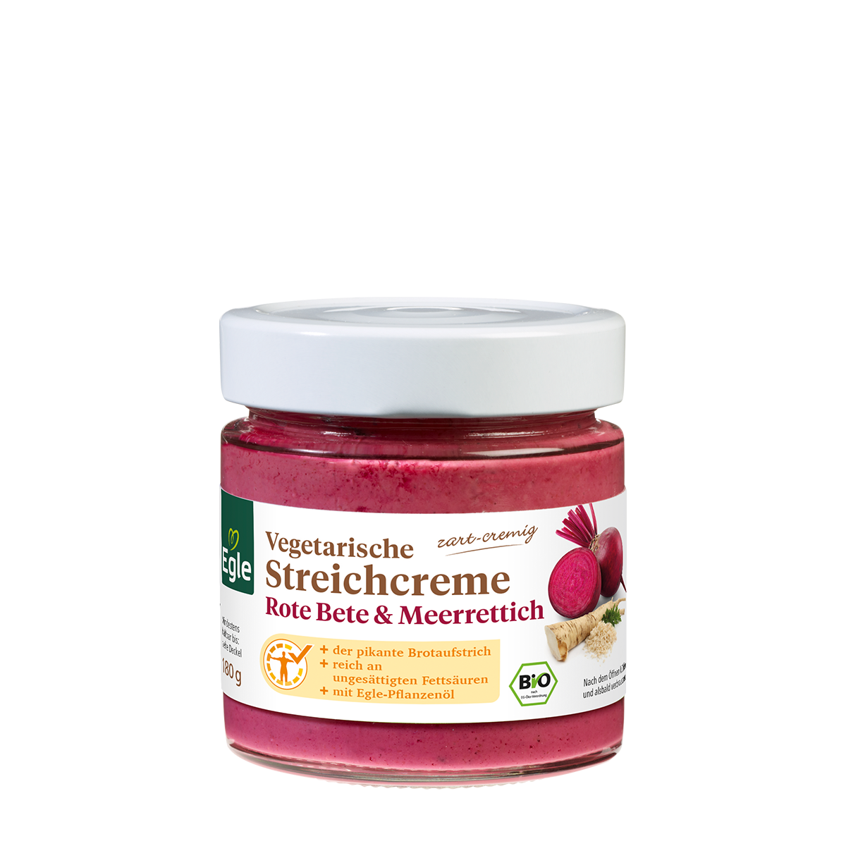 BIO Vegetarische Streichcreme Rote Bete & Meerrettich, 180 g