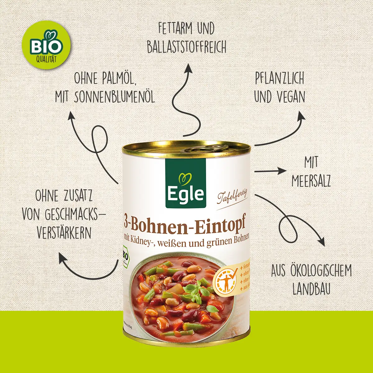 BIO 3-Bohnen-Eintopf, 400 g